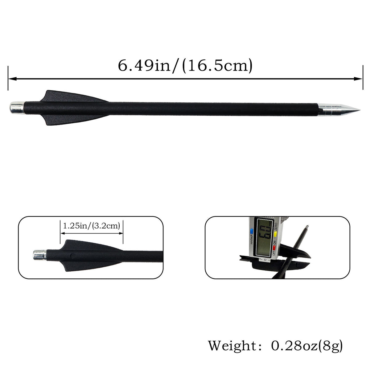White Smoke 10-Pack Carbon Shaft Arrows with Steel Point for Steel Ball Bow MARKSMAN