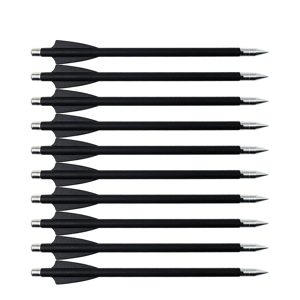 White Smoke 10-Pack Carbon Shaft Arrows with Steel Point for Steel Ball Bow MARKSMAN