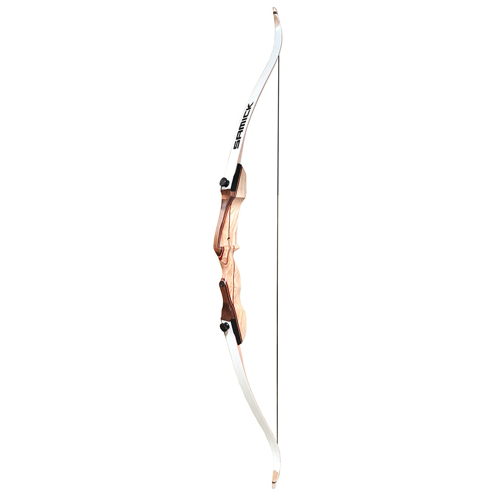 White Smoke SAMICK POLARIS Takedown Recurve Bow – Multi-Wood Riser with White Fiberglass Limbs | RH & LH | 48”–68” Options SAMICK