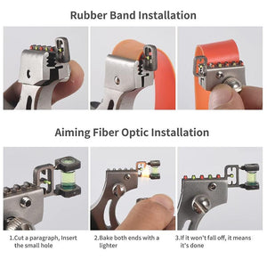 Light Gray New Solid Metal Patch Stainless Steel Slingshot MARKSMAN