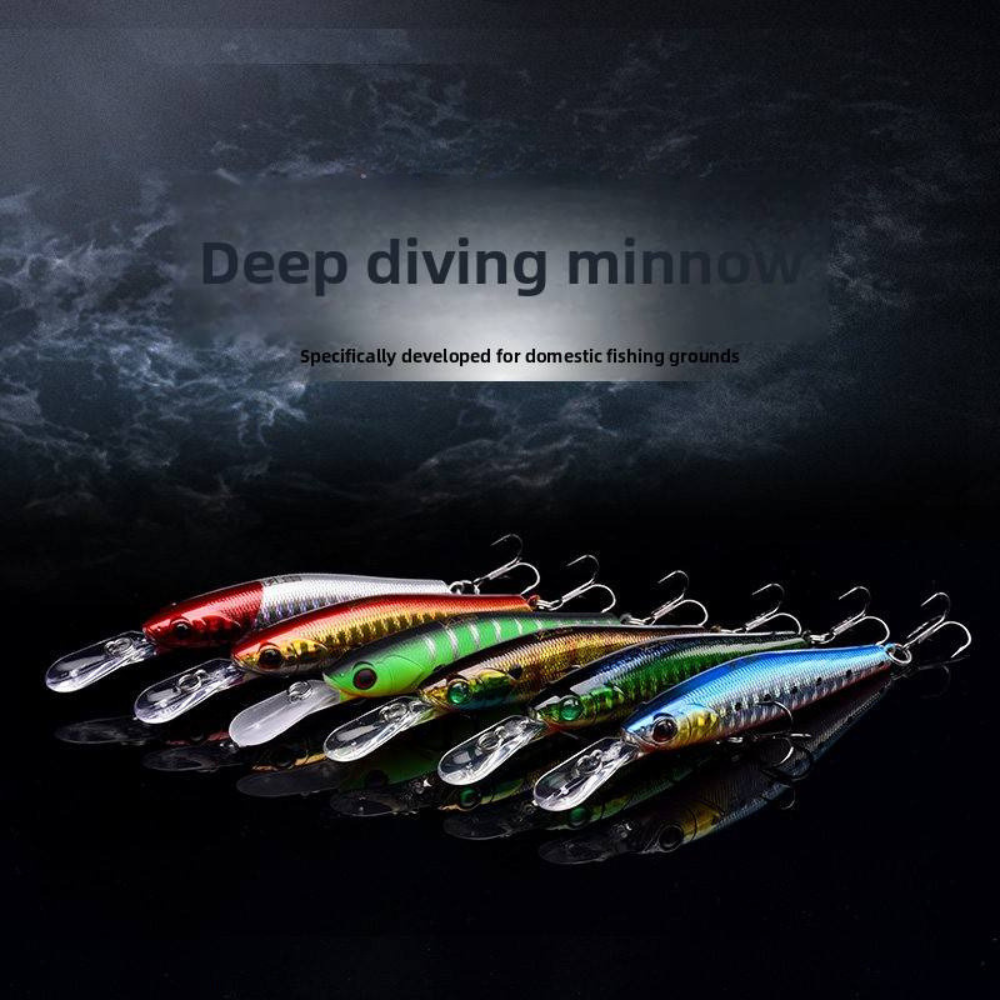 Black Realistic Jointed Minnow Fishing Lure Floating Hard Bait MARKSMAN