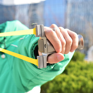 Dark Sea Green Quick Compression Design Bow Hand Stainless Steel Slingshot INDIAN SLINGSHOT