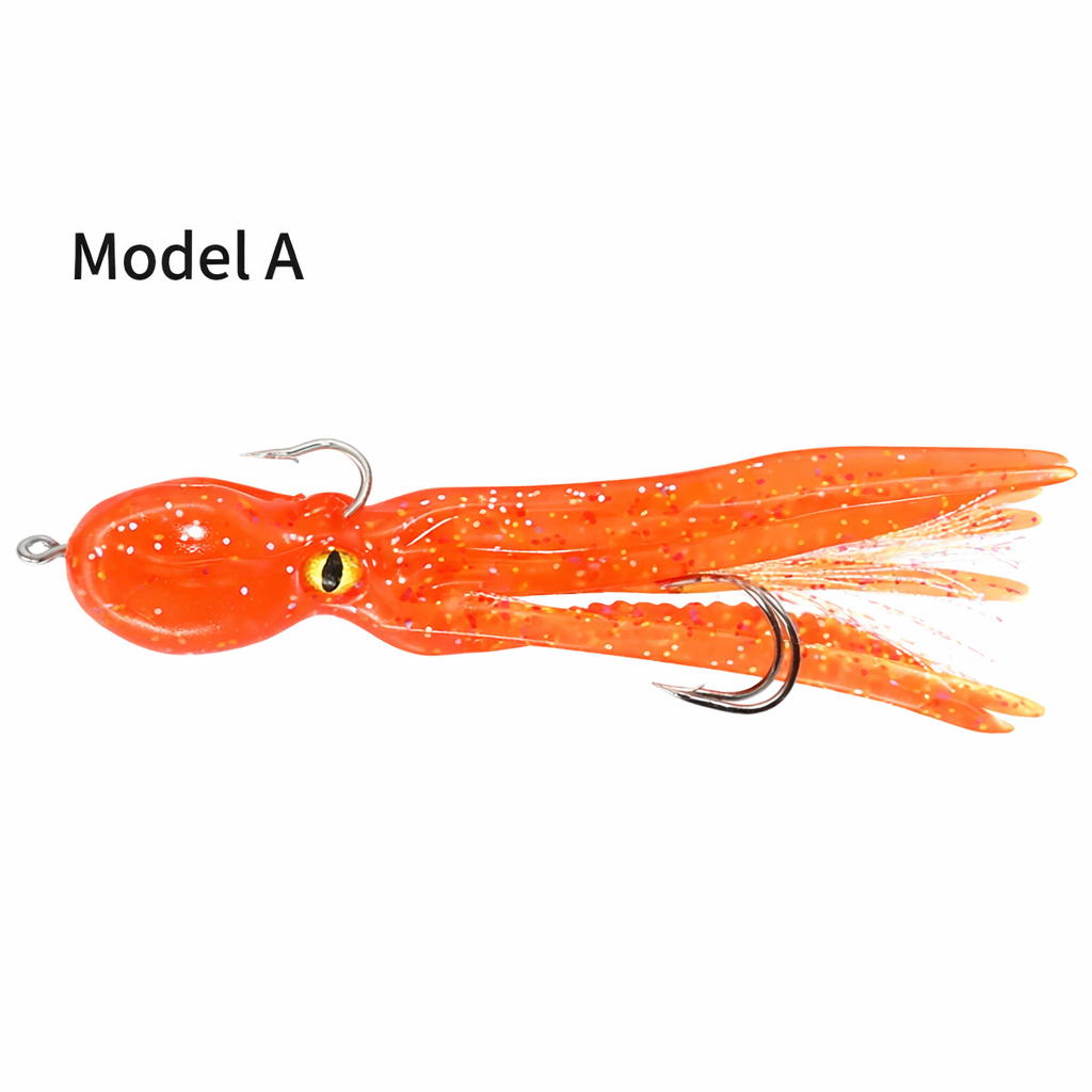 11cm 22g Luminous Octopus Soft Fishing Lure with Double Hooks