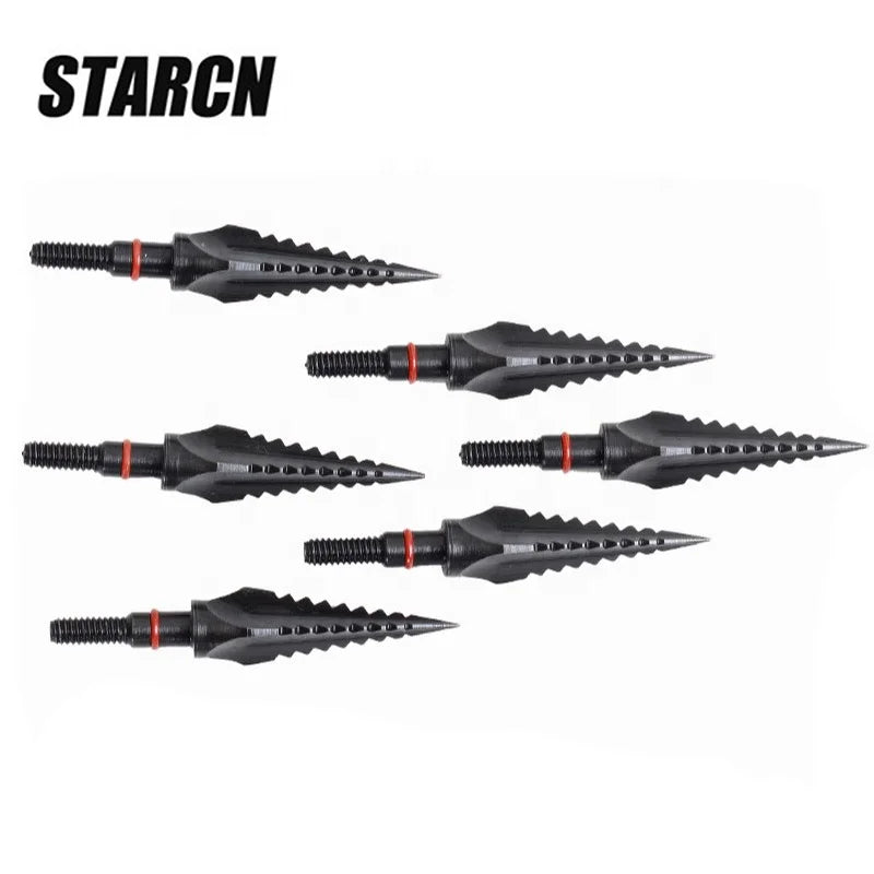Dark Slate Gray 125 Grain Carbon Steel Broadhead – Black Hunting Arrow Point for Recurve & Compound Bows SPG