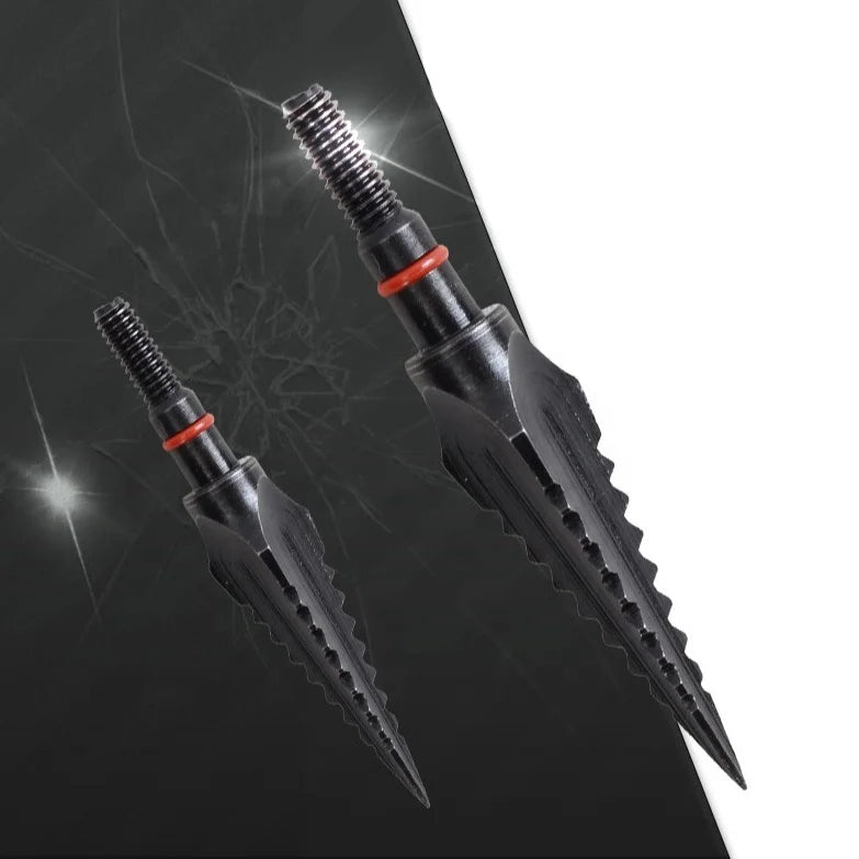 Dark Slate Gray 125 Grain Carbon Steel Broadhead – Black Hunting Arrow Point for Recurve & Compound Bows SPG