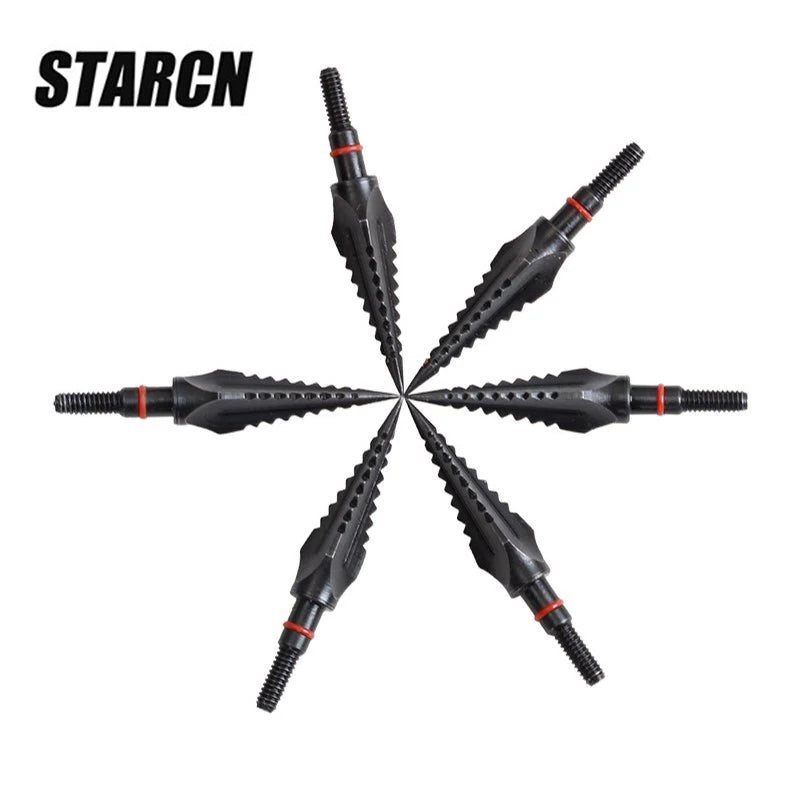 Dark Slate Gray 125 Grain Carbon Steel Broadhead – Black Hunting Arrow Point for Recurve & Compound Bows SPG