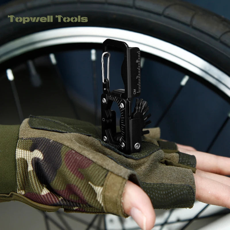 Black 13-in-1 Bicycle Repair EDC Multi Tool | Portable Bike Tool MARKSMAN