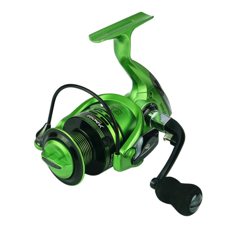 White Smoke 13+1BB Multi-Color Spinning Fishing Reel with EVA Cork Handle, Metal Spool, Interchangeable Handle for River, Lake & Ocean Fishing MARKSMAN
