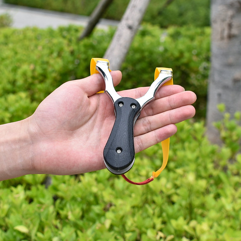 Olive Drab Folding Resin Patch+Alloy Material Detachable Portable Shrink Pocket Slingshot Outdoor Target Shooting Slingshot MARKSMAN