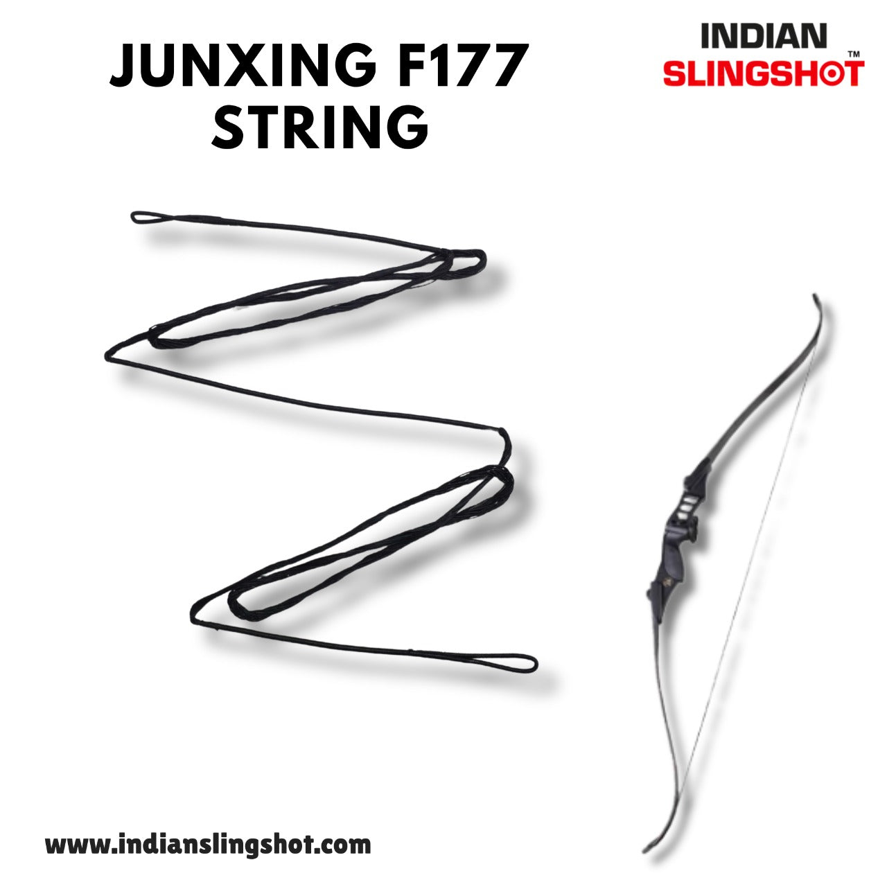 Black Junxing F177 Recurve Bow Black String JUNXING