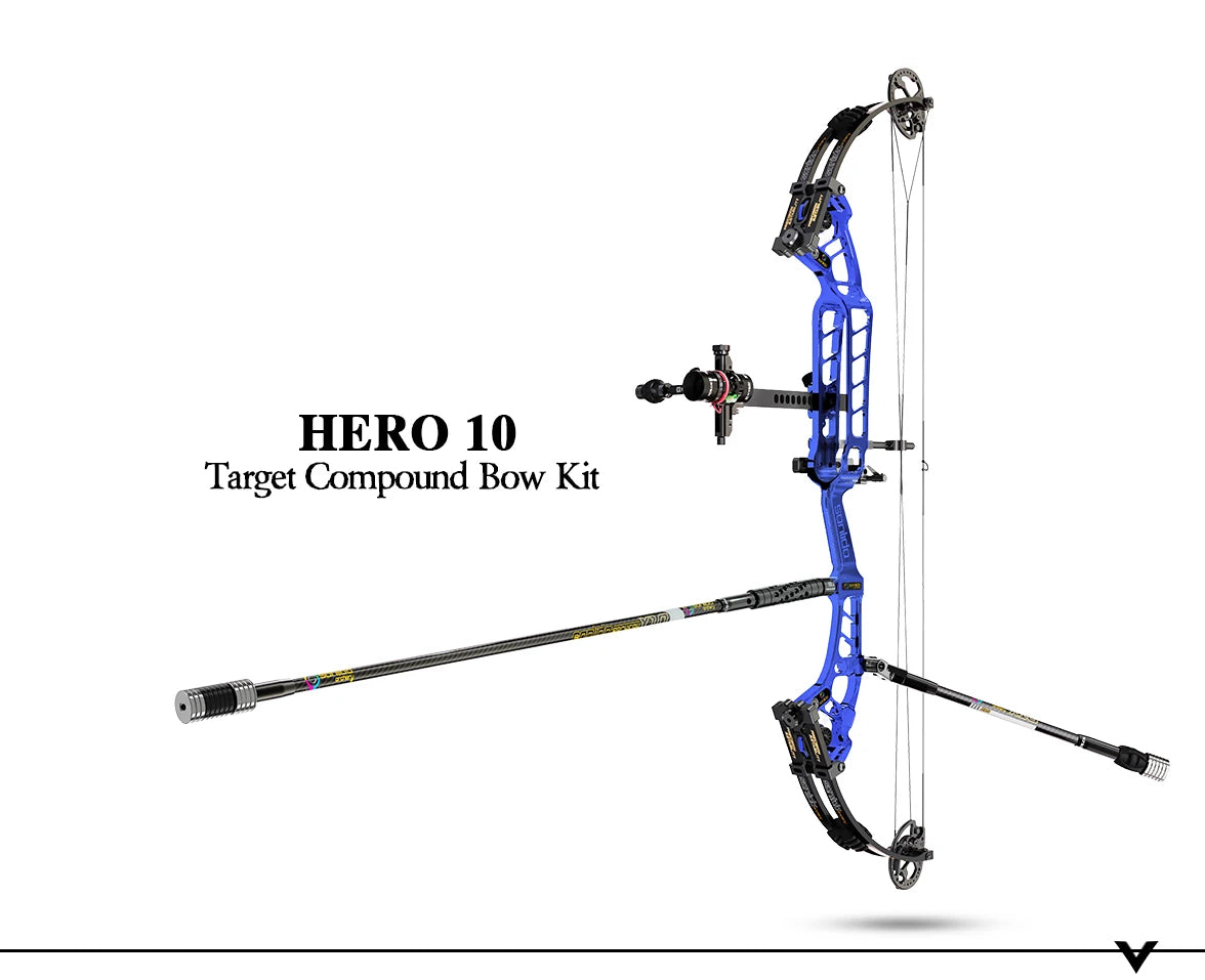 Light Gray Sanlida® Hero 10 II Target Full Module Compound Bow Kit - Dark Blue Edition SANLIDA