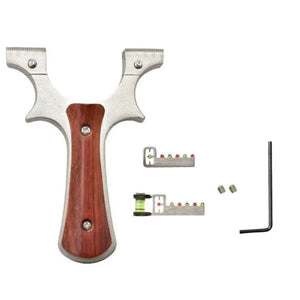 Light Gray Stainless Steel Wooden Shooting Special High-Quality Slingshot for Outdoor Target Shooting MARKSMAN