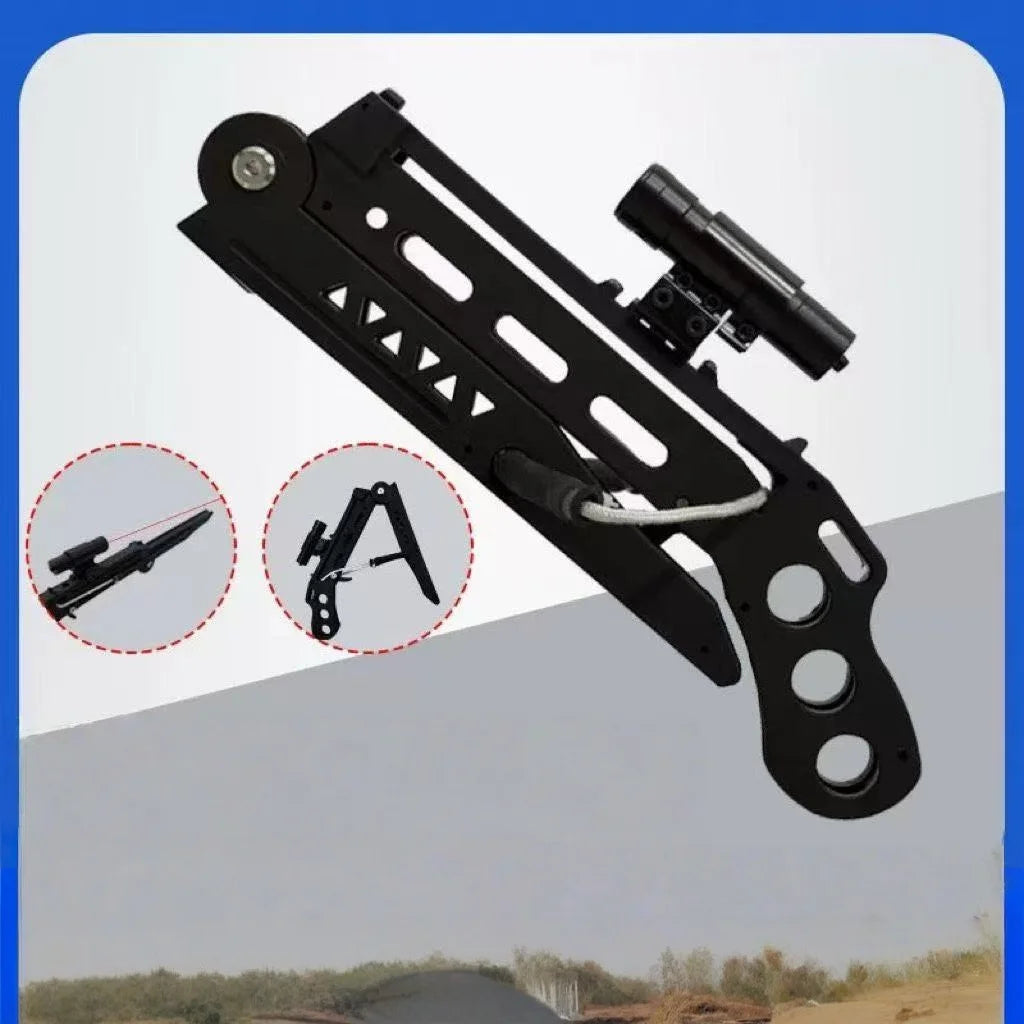 Light Gray Mini Foldable Alloy Crossbow INDIAN SLINGSHOT