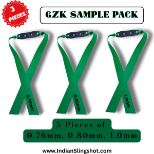 Dark Slate Gray GZK 3-Piece Sample Pack Slingshot Replacement Flat Bands | 20cm Mid Pull Latex Bands | 0.76mm, 0.80mm & 1mm | Durable Natural Latex Slingshot Accessories INDIAN SLINGSHOT
