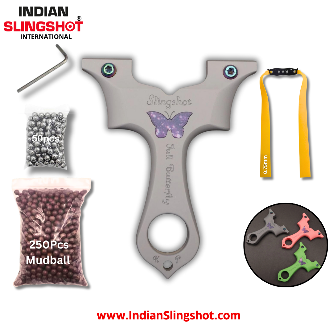 White Smoke FullButterfly Resin Slingshot INDIAN SLINGSHOT