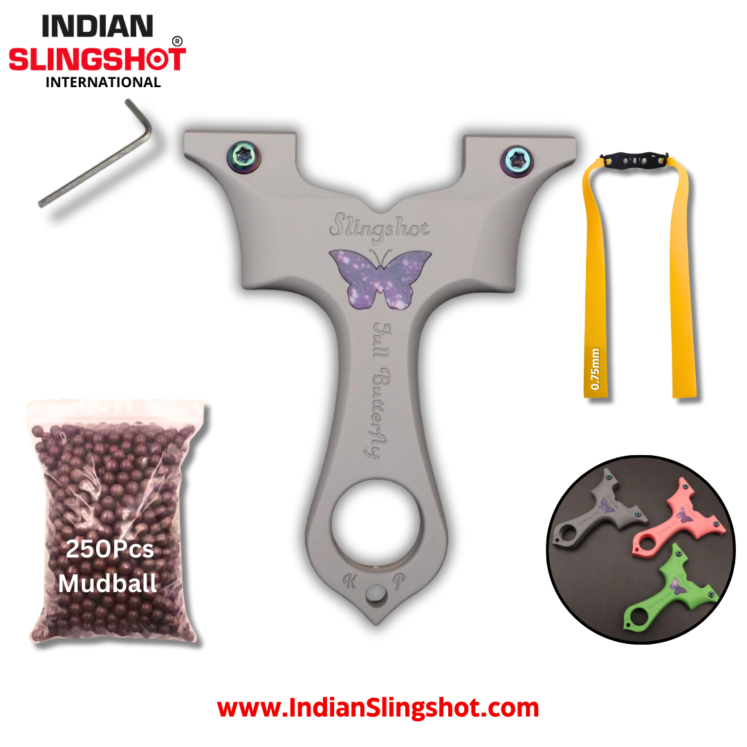 White Smoke Full Butterfly Resin Slingshot INDIAN SLINGSHOT