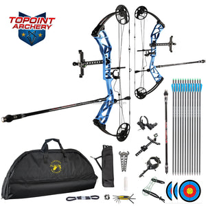 White Smoke TOPOINT T1 Target Compound Bow Competition Package with 12 Arrows Topoint