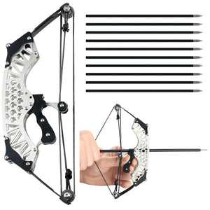 Light Gray Stainless Steel Mini Pulley Composite Bow Target Indoor And Outdoor Shooting INDIAN SLINGSHOT