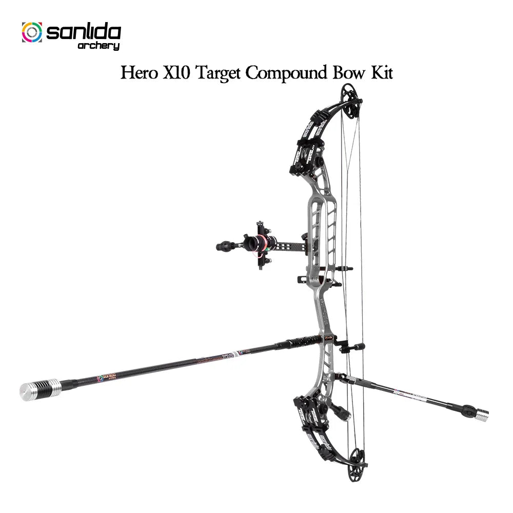 Dark Slate Gray Sanlida® Hero 10 II Target Full Module Compound Bow Kit - Silver Edition SANLIDA