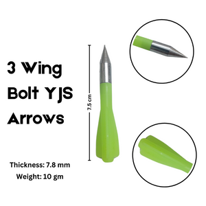 Yellow Green Junxing YJS-7 Crossbow 3Wing Bolt Arrows Set Of 12 Pieces JUNXING