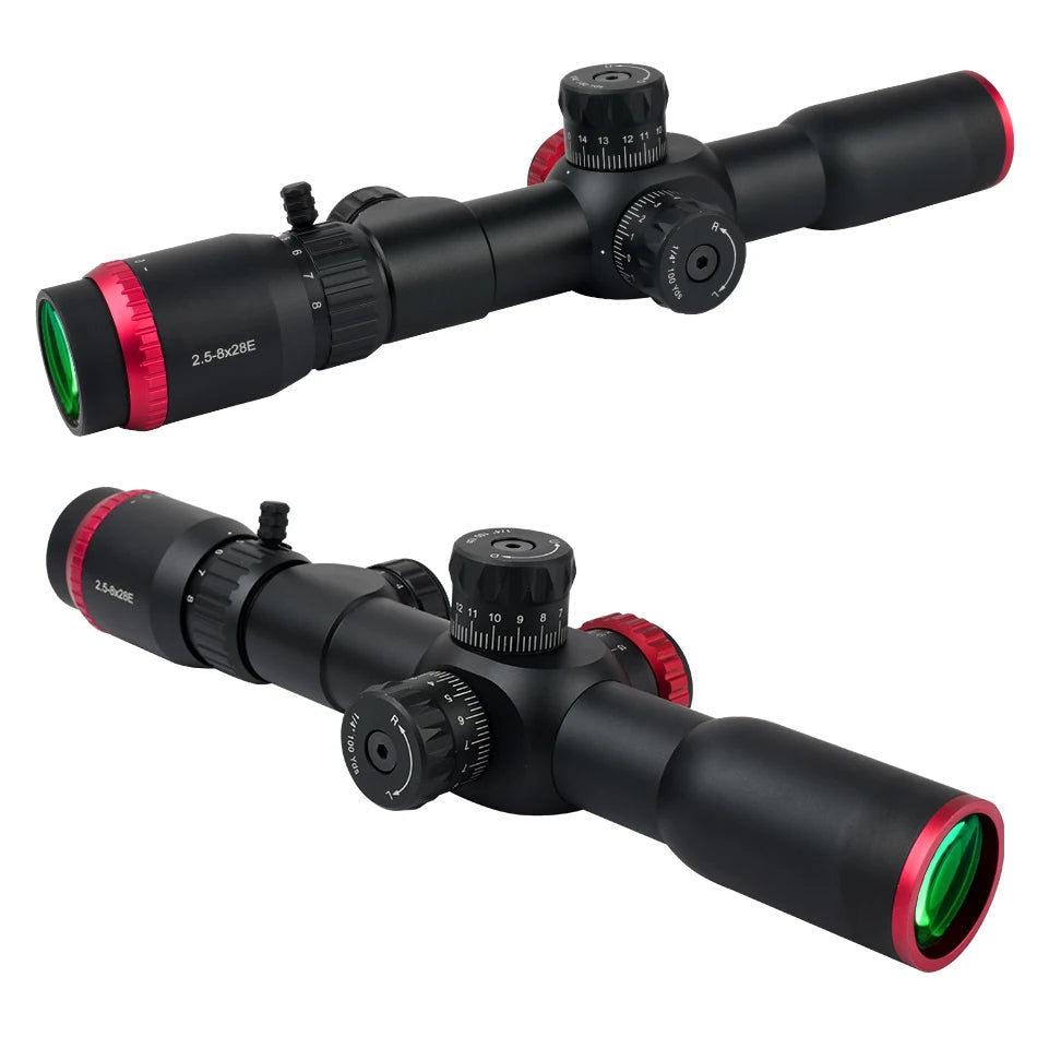 White Smoke 2.5-8X28E First Focal Plane Optical Scope with Illuminated Reticle MARKSMAN