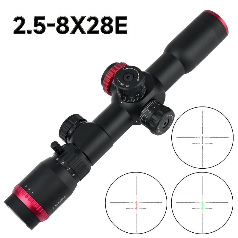 White Smoke 2.5-8X28E First Focal Plane Optical Scope with Illuminated Reticle MARKSMAN