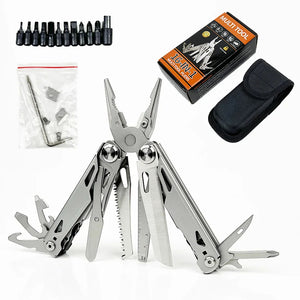 White Smoke 28 in 1 Folding Pocket Multi Tool Stainless Steel Pliers MARKSMAN