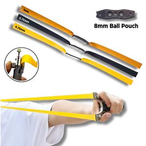 Light Gray Pack of 3 Slingshot Replacement Flat Bands | 17cm, 20cm & 24cm | 0.75mm & 1mm | Black, Yellow & Gold | Natural Latex Slingshot Catapult Accessories INDIAN SLINGSHOT