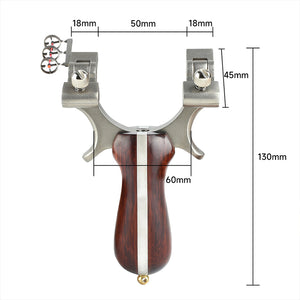 Light Slate Gray Rotating Bow Head Stainless Steel Wooden Slingshot For Quick Target Shooting With Triple Sight INDIAN SLINGSHOT