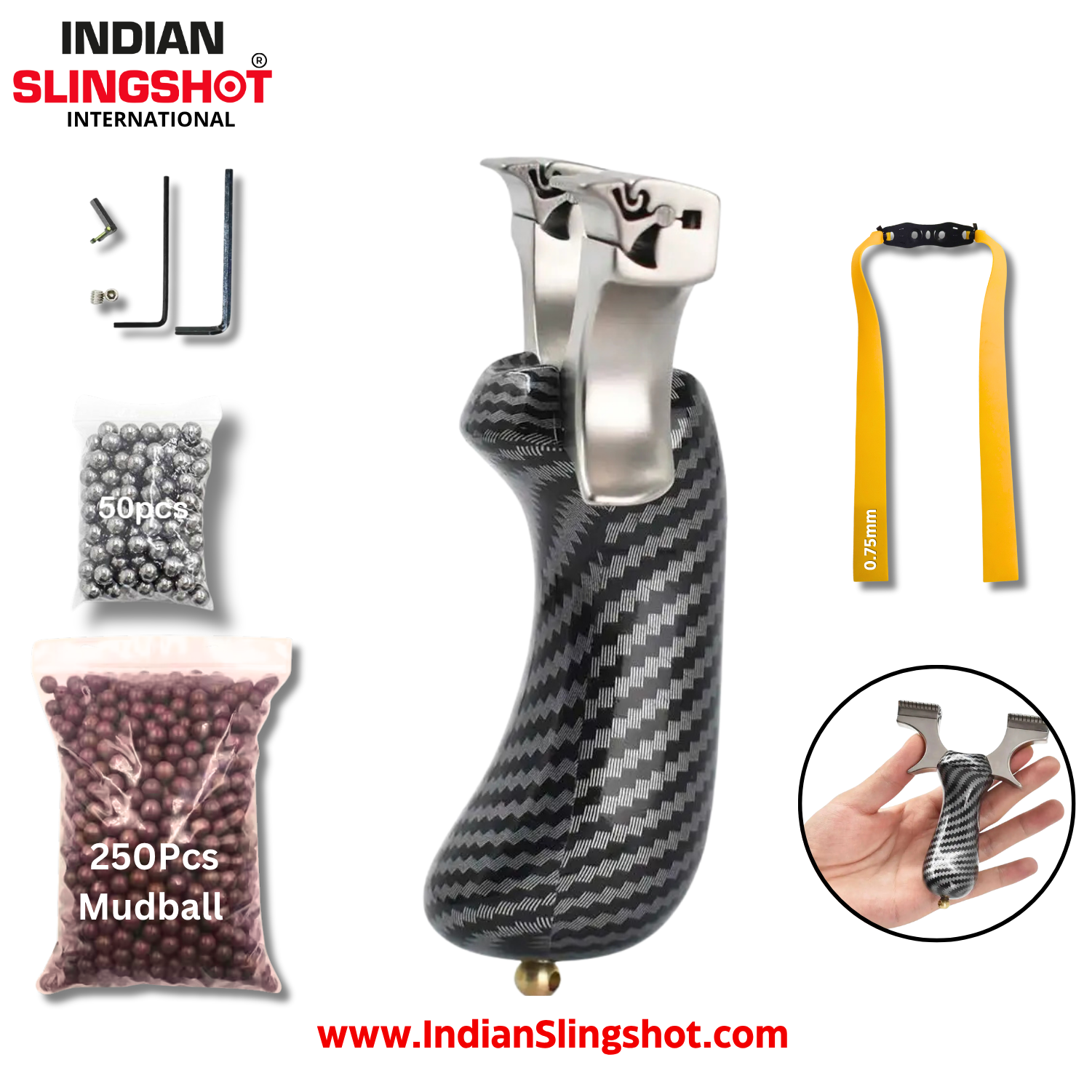 Dark Gray CarbonBlade Stainless Steel Slingshot MARKSMAN