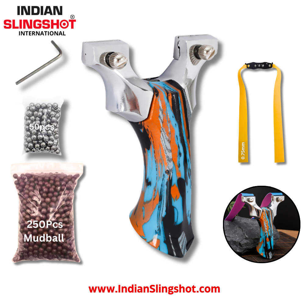 White Smoke ColorBurst Aluminum Alloy Slingshot INDIAN SLINGSHOT