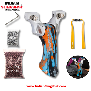 White Smoke ColorBurst Aluminum Alloy Slingshot INDIAN SLINGSHOT