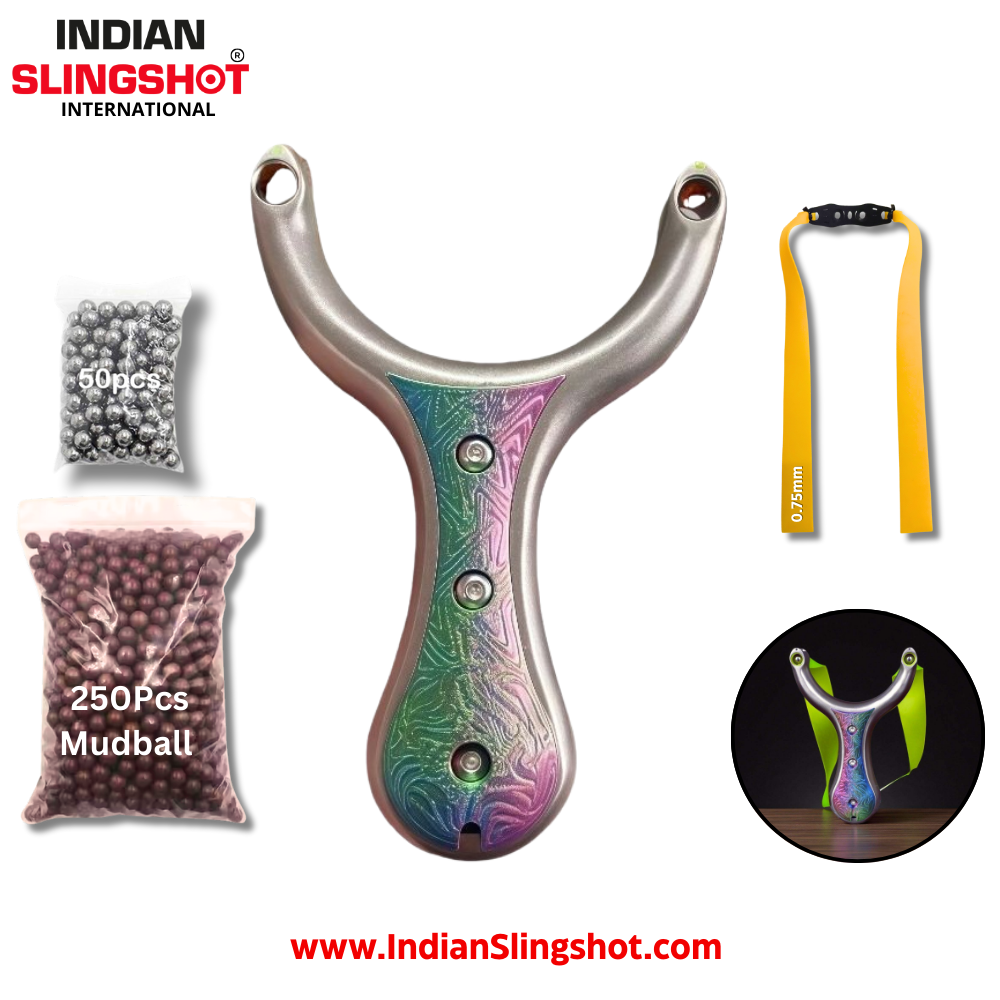White Smoke NeonWave Stainless Slingshot INDIAN SLINGSHOT