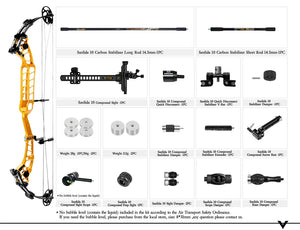 Light Gray Sanlida® Hero 10 II Target Full Module Compound Bow Kit - Gold Edition SANLIDA