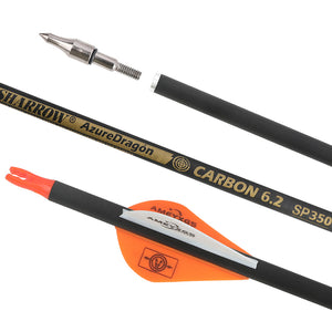 Dark Salmon Pure Carbon Arrows Pure Carbon Arrow ID 6.2 Spine 300 350 400 500 600 For Compound Recurve Traditional Bow Arrows INDIAN SLINGSHOT