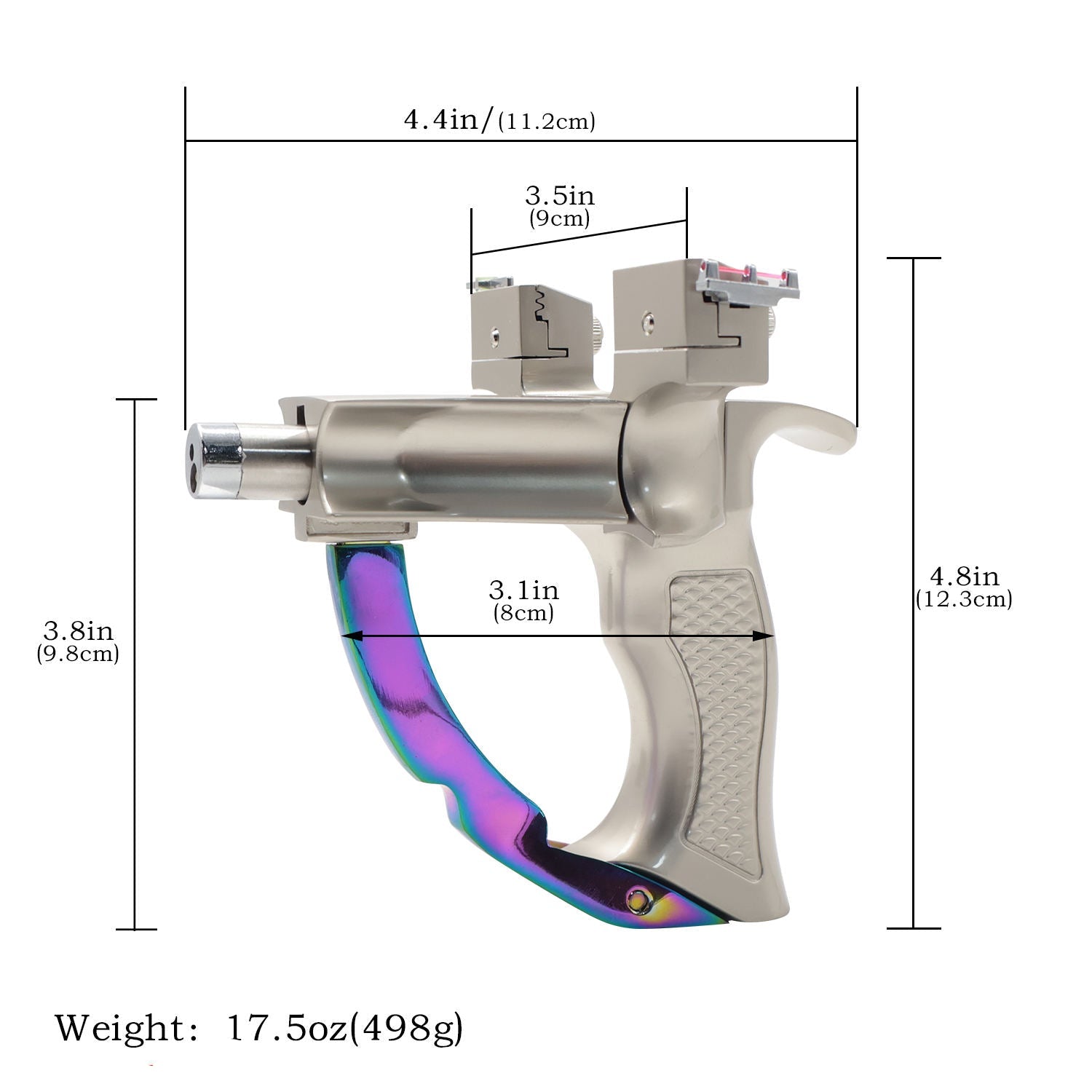 White Smoke Fusion Laser Pro Aluminum Alloy Slingshot INDIAN SLINGSHOT