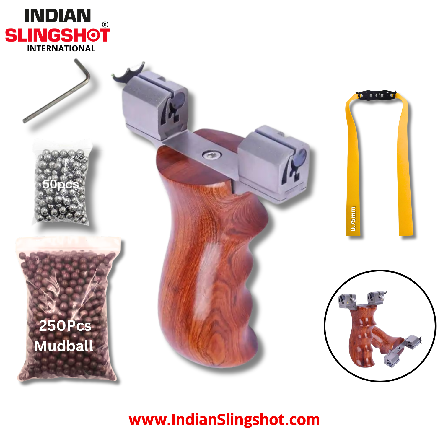 Rosy Brown Titanium Ironwood Slingshot MARKSMAN