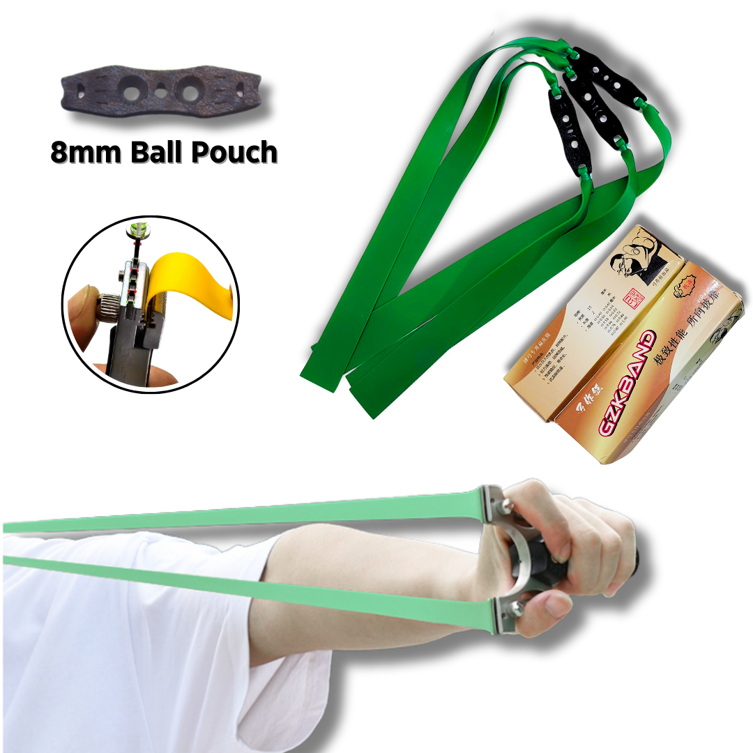 Light Gray GZK 3-Piece Sample Pack Slingshot Replacement Flat Bands | 20cm Mid Pull Latex Bands | 0.76mm, 0.80mm & 1mm | Durable Natural Latex Slingshot Accessories INDIAN SLINGSHOT