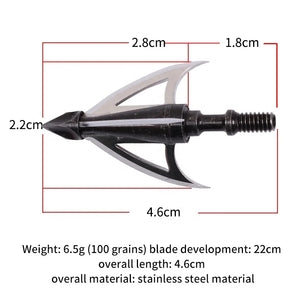 Light Gray SPG SP-HA129 3-Blade Stainless Steel Arrow Tips | 100 Grain Broadhead SPG