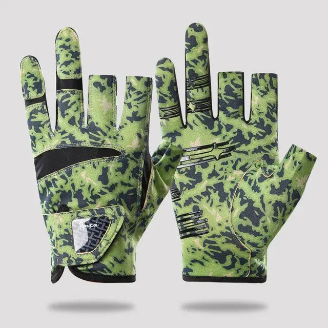 Light Gray 3-Finger Exposed Polyester Fishing Gloves Breathable Sun-Proof Cut-Resistant MARKSMAN