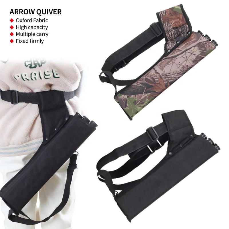 SPG 3-Tube Arrow Quiver Oxford Hip Carry Bag for Archery Storage