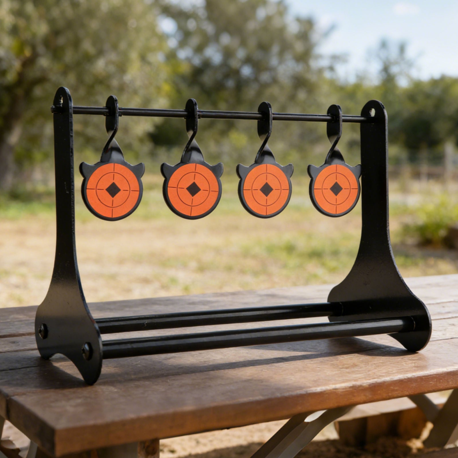 Black 360 Degree Flip Metal Bullseye Outdoor Training Target MARKSMAN