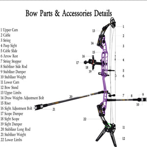 Black Sanlida® Archery 37“ Hero 10 II Target Compound Bow Kit With Full Modules SANLIDA