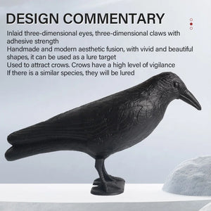 Light Gray SPG 3D Simulation Crow Decoy | Realistic Black Bird Garden Decor Model SPG