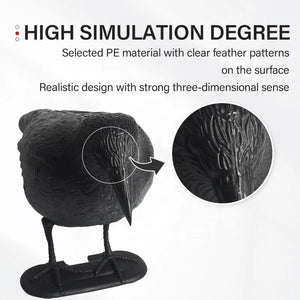 Dark Slate Gray SPG 3D Simulation Crow Decoy | Realistic Black Bird Garden Decor Model SPG