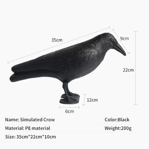 Dark Slate Gray SPG 3D Simulation Crow Decoy | Realistic Black Bird Garden Decor Model SPG