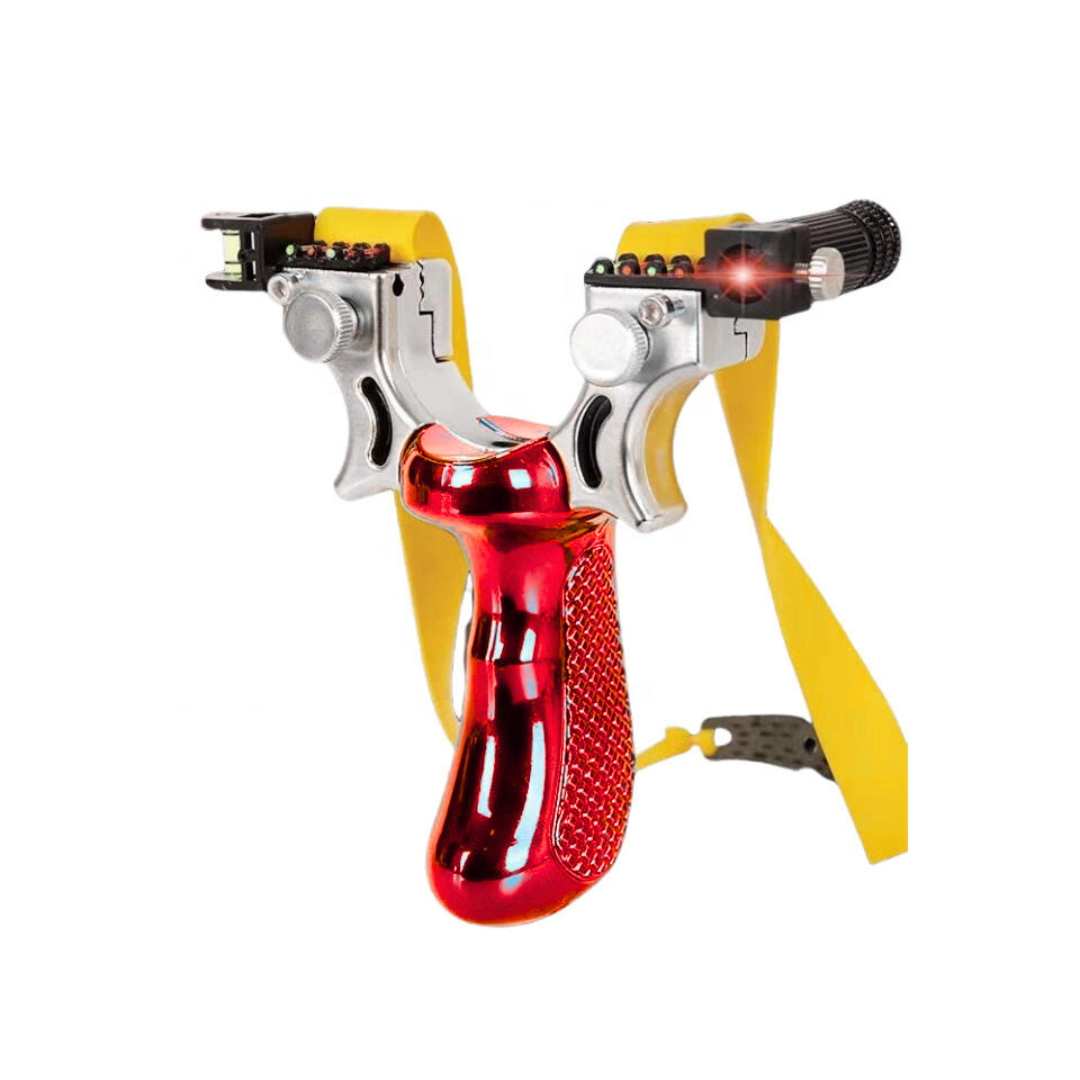 White Smoke Red Single Screw Resin Slingshot with Level Sight – Portable Outdoor Recreational Frame MARKSMAN