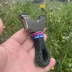 Dim Gray Stainless Steel Loop-Grip Slingshot INDIAN SLINGSHOT