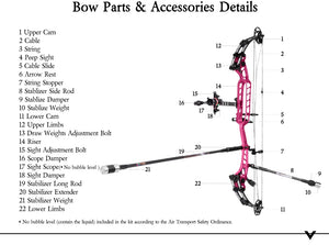 Black Sanlida® Hero 10 II Target Full Module Compound Bow Kit - Pink Edition SANLIDA