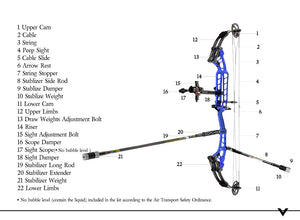 Black Sanlida® Hero 10 II Target Full Module Compound Bow Kit - Dark Blue Edition SANLIDA